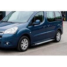 Боковые Подножки Allmond Grey (2 шт., Алюминий) для Peugeot Partner Tepee 2008-2018 гг