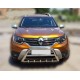 Защита переднего бампера без надписи WT003 (нержавейка) для Renault Duster 2018-2024 гг
