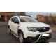 Кенгурятник з написом WT004 (нерж.) для Dacia Duster 2018-2024 рр