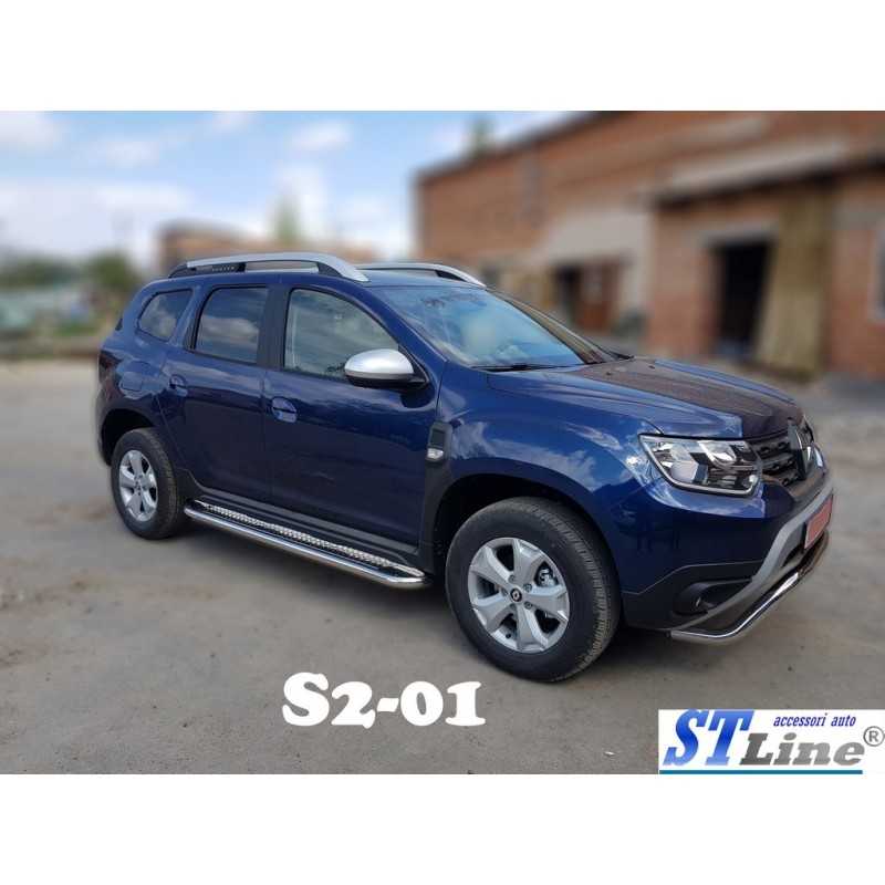 Бокові пороги Premium (2 шт., нерж.) Ø60 для Dacia Duster 2018-2024 рр