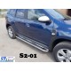 Бокові пороги Premium (2 шт., нерж.) Ø60 для Dacia Duster 2018-2024 рр
