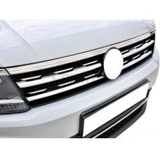 Накладки на кант решітку і фари 2016-2020 (3 шт, нерж) для Volkswagen Tiguan рр