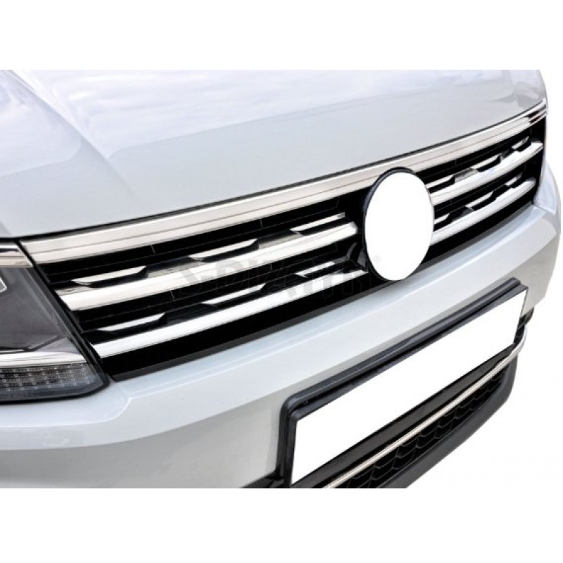 Накладки на кант решітку і фари 2016-2020 (3 шт, нерж) для Volkswagen Tiguan рр