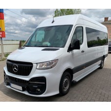 Бокові пороги Maya V2 (2 шт., алюміній) Середня база для Mercedes Sprinter W907/W910 2018- рр