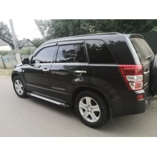 Бокові пороги Allmond Grey (2 шт., алюм) для Suzuki Grand Vitara 2005-2017 рр