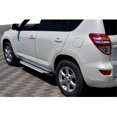 Бокові пороги Allmond Grey (2 шт., алюм) для Toyota Rav 4 2006-2013 рр