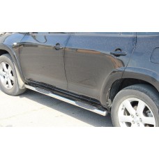 Бічні труби для стандартної бази (2 шт, нерж) для Toyota Rav 4 2006-2013 рр