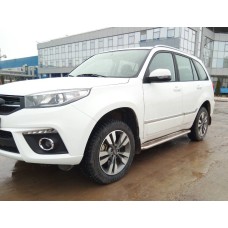 Боковые пороги Premium (2 шт., нерж.) Ø60 для Chery Tiggo 3