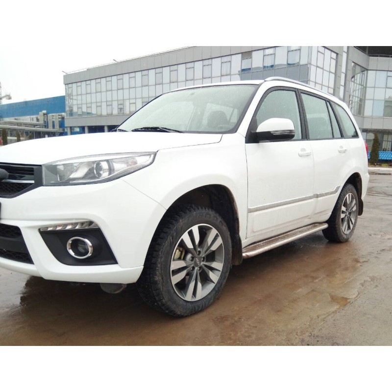 Бокові пороги Premium (2 шт., нерж.) Ø60 для Chery Tiggo 3