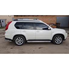Боковые пороги Premium (2 шт., нерж.) Ø60 для Nissan X-trail T31 2007-2014 гг