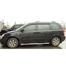Боковые трубы (2 шт, нерж) для Kia Carnival 2002-2013 гг