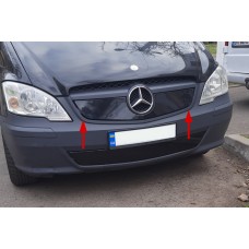 Зимняя накладка на решетку V1 (2010-2015) Глянцевая для Mercedes Vito W639