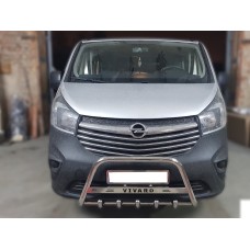 Кенгурятник WT003-4 (нерж.) Без напису для Opel Vivaro 2015-2019 рр