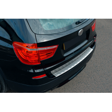 Накладка на задний бампер из нержавеющей стали OmsaLine (матовая, нерж.) для BMW X3 F25 2011-2018 гг