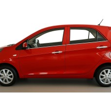 Окантовка стекол (4 шт, нерж) для Kia Picanto 2011-2016 гг