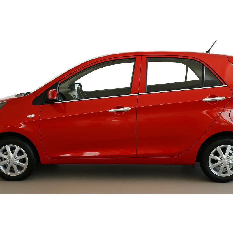Окантовка вікон (4 шт, нерж) для Kia Picanto 2011-2016 рр
