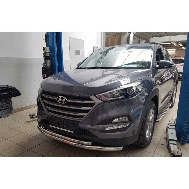 Передняя защита ST014 (нерж.) d60/60 для Hyundai Tucson TL 2016-2021 гг