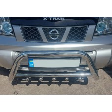 Кенгурятник QT006 (нерж.) для Nissan X-trail T30 2002-2007 гг