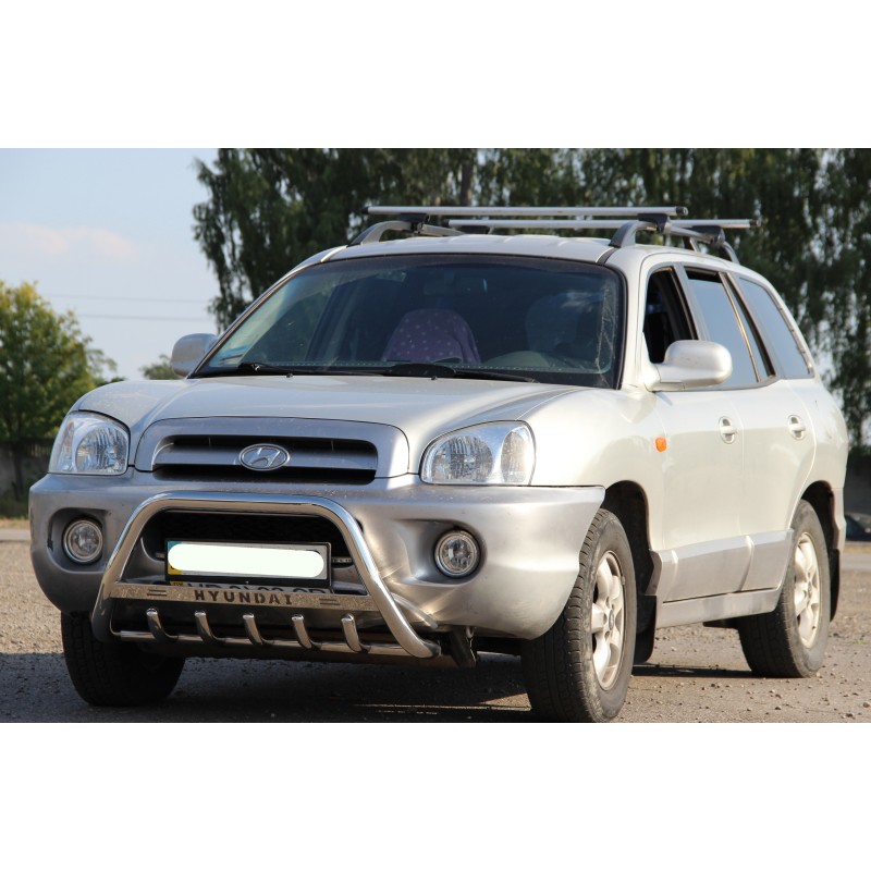 Кенгурятник WT004 (нерж) для Hyundai Santa Fe 1 2000-2006 гг
