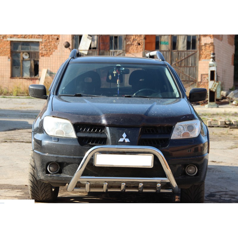 Кенгурятник WT003 (нерж) для Mitsubishi Outlander 2001-2006 гг