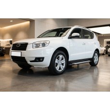Бокові пороги Allmond Grey (2 шт., алюміній) для Geely Emgrand X7 2011- рр