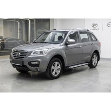 Бокові пороги Allmond Grey (2 шт., алюміній) для Lifan X60 2011- рр