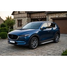 Бокові пороги Allmond Grey (2 шт., алюміній) для Mazda CX-5 2017- рр