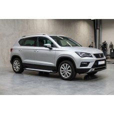 Бокові пороги Allmond Grey (2 шт., алюміній) для Seat Ateca 2016- рр