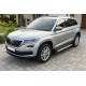Боковые пороги Allmond Grey (2 шт., алюминий) для Skoda Kodiaq 2016-2023 гг