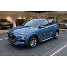 Бокові пороги Allmond Grey (2 шт., алюміній) для Hyundai Kona 2017-2023 рр