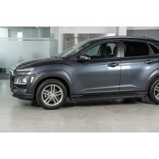 Бокові пороги Allmond Black (2 шт., алюміній) для Hyundai Kona 2017-2023 рр
