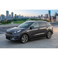 Бокові пороги Allmond Black (2 шт., алюміній) для Kia Niro 2016-2021 рр