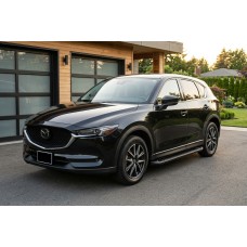 Бокові пороги Allmond Black (2 шт., алюміній) для Mazda CX-5 2017- рр