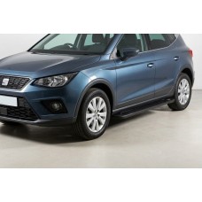 Бокові пороги Allmond Black (2 шт., алюміній) для Seat Arona 2017- рр