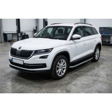 Боковые Подножки Tayga Grey (2 шт., Алюминий) для Skoda Kodiaq 2016-2023 гг