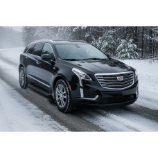 Боковые Подножки Tayga Black (2 шт., Алюминий) для Cadillac XT5 2016- гг