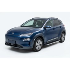 Бокові пороги Maya V1 (2 шт., алюміній) для Hyundai Kona 2017-2023 рр