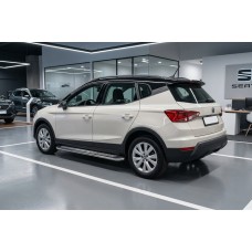 Бокові пороги Maydos V2 (2 шт., алюміній -2026 нерж) для Seat Arona 2017- рр