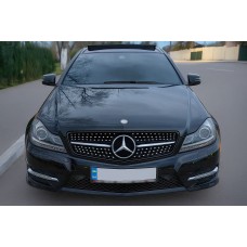 Передня решітка Diamond Black для Mercedes C-class W204 2007-2015рр
