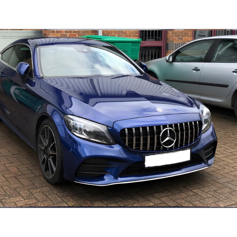 Передняя решетка GT 2018-2025, без камеры для Mercedes C-сlass W205