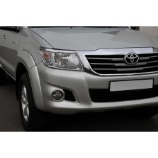 Накладки на фары (2 шт, пластик) для Toyota Hilux 2006-2015 гг