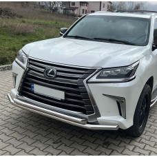 Передняя защита ST014 (2015-2025, нерж) для Lexus LX570 / 450d
