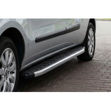 Бокові пороги Fullmond (2 шт., алюміній) Максі база для Fiat Doblo II 2010-2022 рр