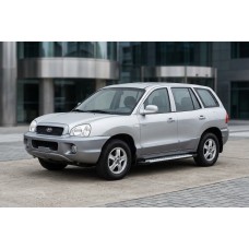 Бокові пороги Allmond Grey (2 шт., алюм.) для Hyundai Santa Fe 1 2000-2006 рр