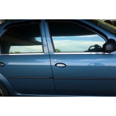 Зовнішня окантовка стекол (4 шт, нерж) Carmos - Турецька сталь для Dacia Logan I 2008-2012 рр