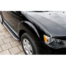 Бокові пороги Fullmond (2 шт, алюм.) для Mitsubishi Outlander 2006-2012 рр
