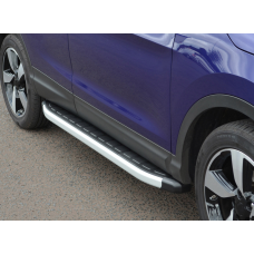 Бокові пороги Fullmond (2 шт., Алюм.) довга база для Nissan Qashqai 2010-2014 рр