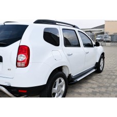 Бокові пороги Allmond Grey (2 шт., алюміній) для Renault Duster 2008-2017 рр