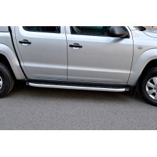Бокові пороги Fullmond Grey (2 шт, алюм) для Volkswagen Amarok 2010-2022 рр