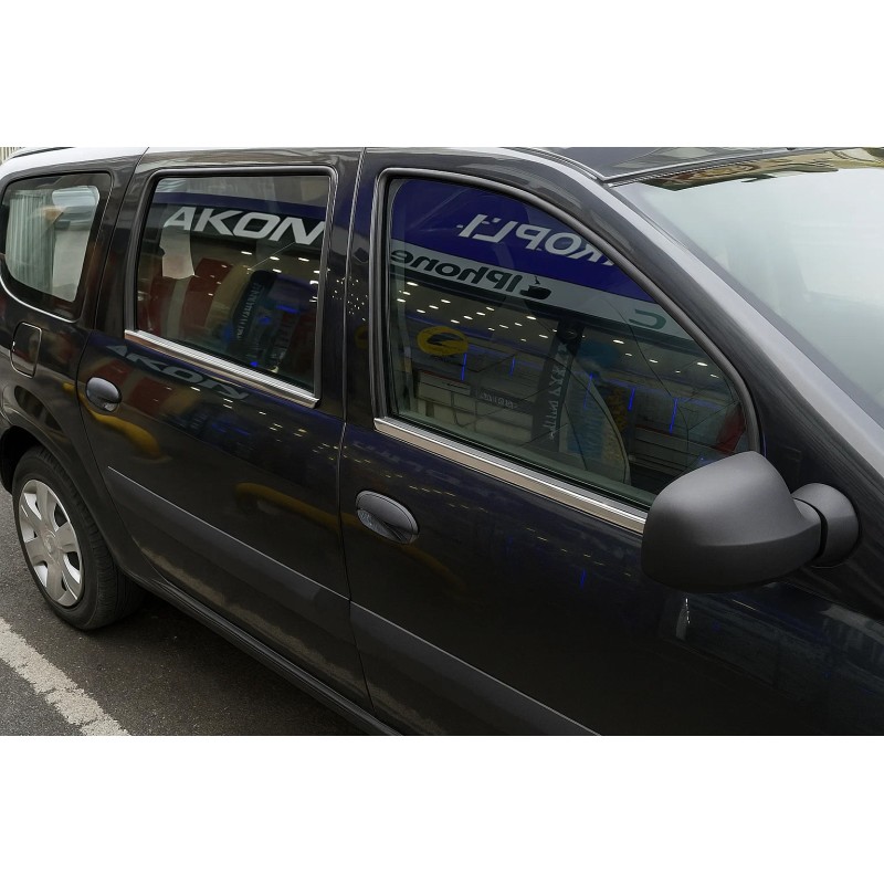 Наружняя окантовка стекол (4 шт, нерж.) Carmos - Турецкая нержавейка для Dacia Logan MCV 2004-2014 гг